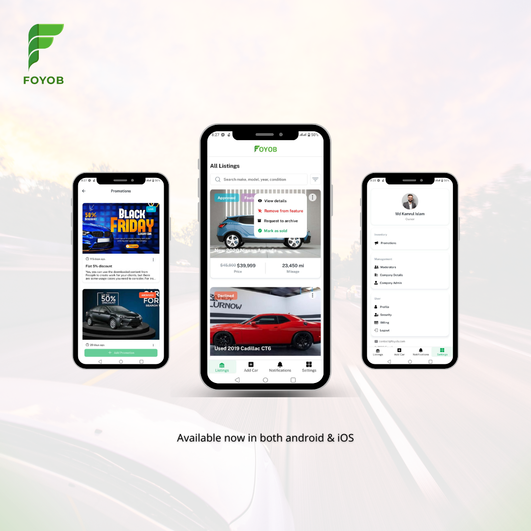 Foyob - The one-stop platform for your complete. Auto-Dealership IT & Marketing Solution.